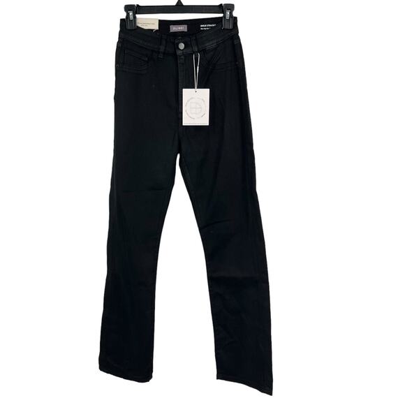 DL1961 Jeans Emilie Straight Ultra high rise black size 24 - Picture 1 of 6